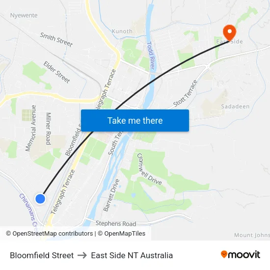 Bloomfield Street to East Side NT Australia map