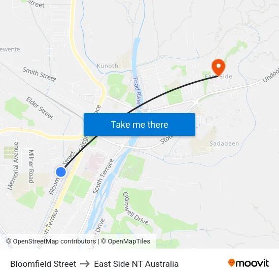 Bloomfield Street to East Side NT Australia map