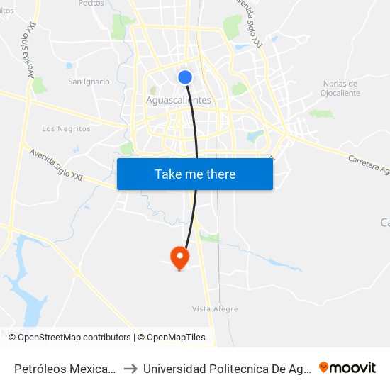 Petróleos Mexicanos, 301 to Universidad Politecnica De Aguascalientes map