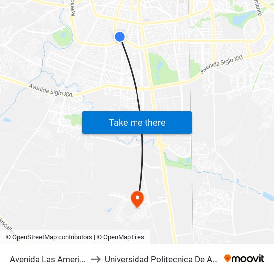 Avenida Las Americas, 1810 to Universidad Politecnica De Aguascalientes map