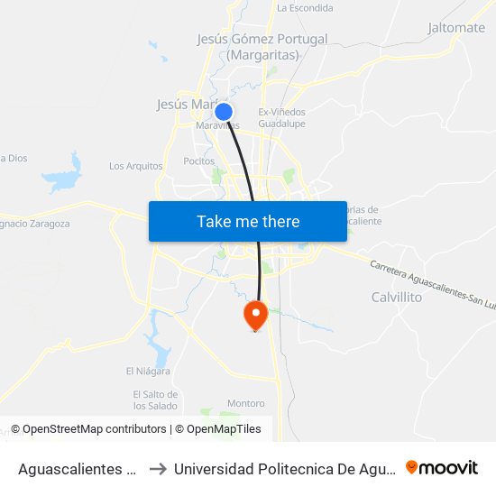 Aguascalientes 53, 803 to Universidad Politecnica De Aguascalientes map