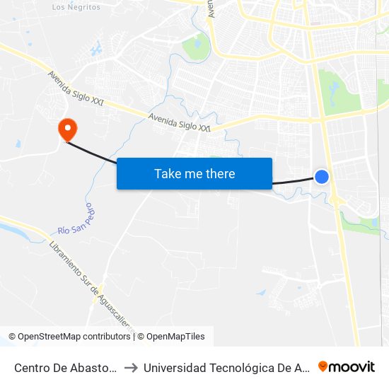 Centro De Abastos 680, 46 to Universidad Tecnológica De Aguascalientes map