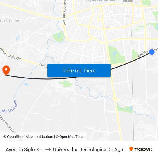 Avenida Siglo Xxi, 319 to Universidad Tecnológica De Aguascalientes map