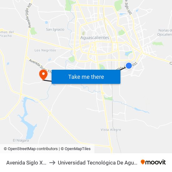 Avenida Siglo Xxi, 508 to Universidad Tecnológica De Aguascalientes map