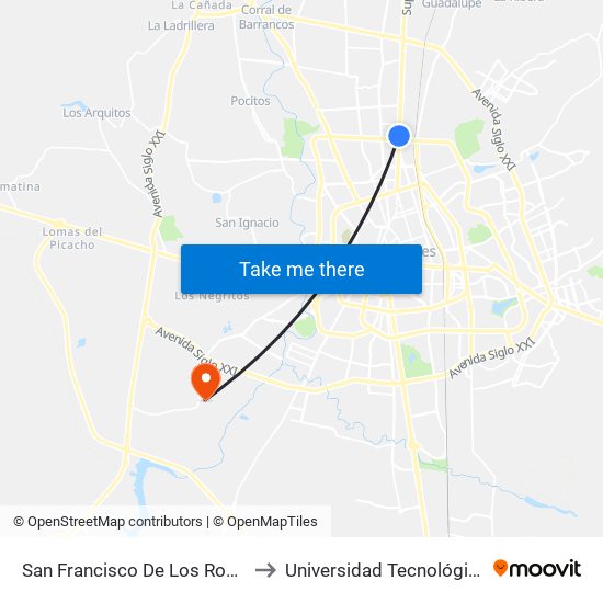 San Francisco De Los Romo-Aguascalientes, 803 to Universidad Tecnológica De Aguascalientes map