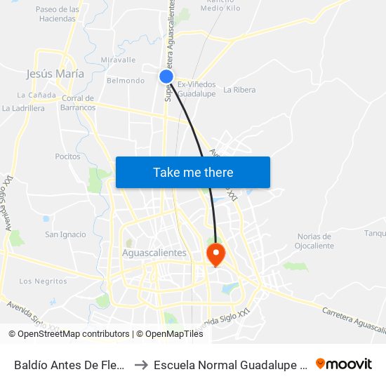 Baldío Antes De Flextronix to Escuela Normal Guadalupe Victoria map