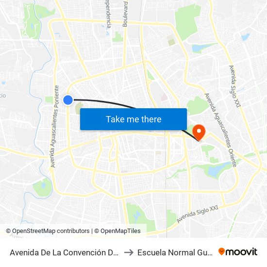 Avenida De La Convención De 1914 Poniente, 1620 to Escuela Normal Guadalupe Victoria map
