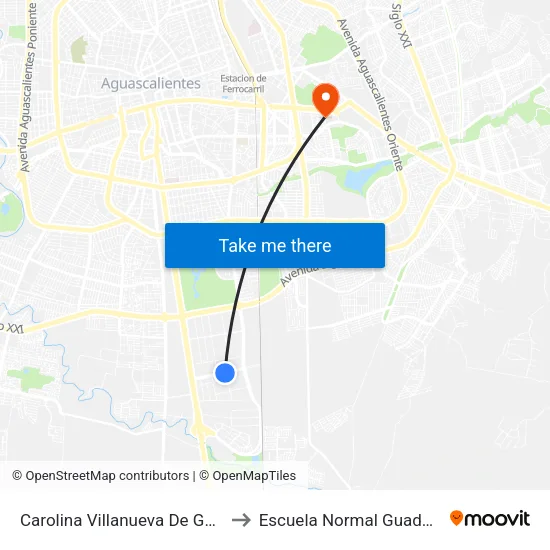 Carolina Villanueva De García C-8e, 314 to Escuela Normal Guadalupe Victoria map