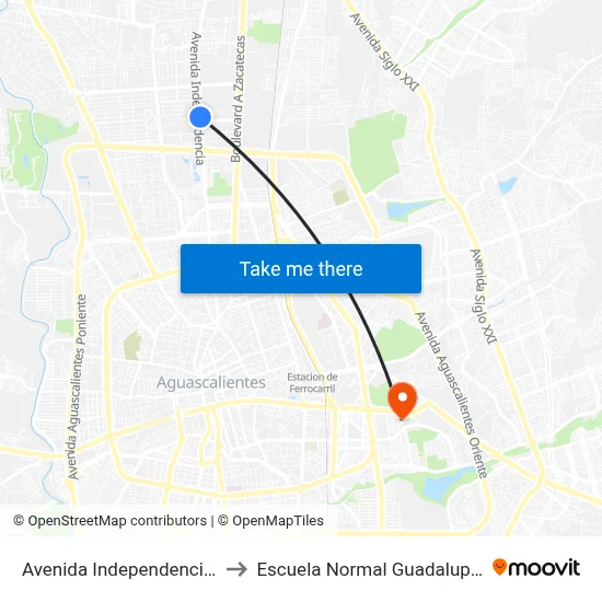 Avenida Independencia, Sn(Ct) to Escuela Normal Guadalupe Victoria map