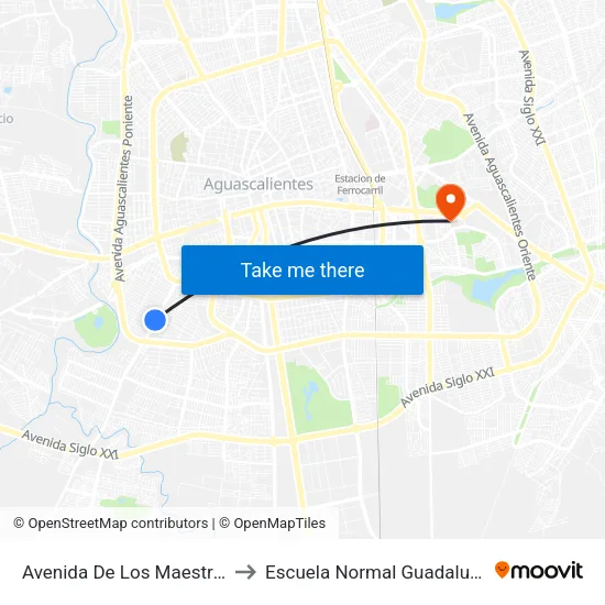 Avenida De Los Maestros, 2007a to Escuela Normal Guadalupe Victoria map