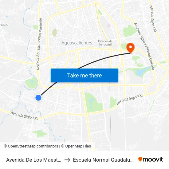 Avenida De Los Maestros, 3703 to Escuela Normal Guadalupe Victoria map
