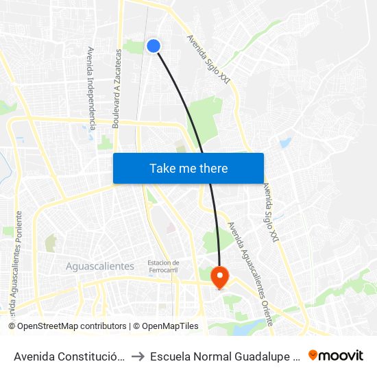 Avenida Constitución, 500 to Escuela Normal Guadalupe Victoria map