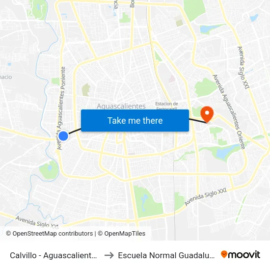 Calvillo - Aguascalientes, 1508-B to Escuela Normal Guadalupe Victoria map