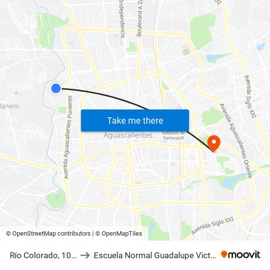 Río Colorado, 1004 to Escuela Normal Guadalupe Victoria map