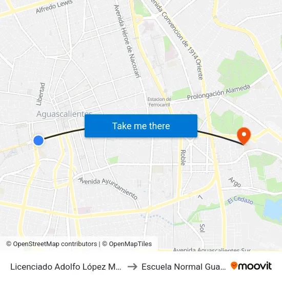 Licenciado Adolfo López Mateos Poniente, 406 to Escuela Normal Guadalupe Victoria map