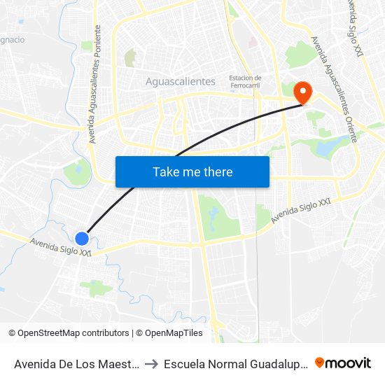 Avenida De Los Maestros, 308 to Escuela Normal Guadalupe Victoria map