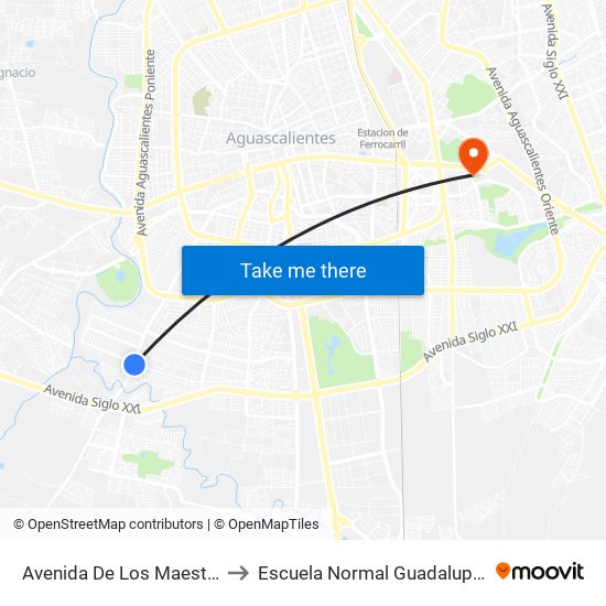 Avenida De Los Maestros, 108 to Escuela Normal Guadalupe Victoria map