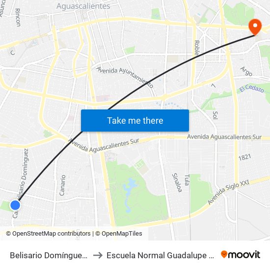 Belisario Domínguez, 300 to Escuela Normal Guadalupe Victoria map