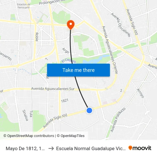 Mayo De 1812, 1207 to Escuela Normal Guadalupe Victoria map