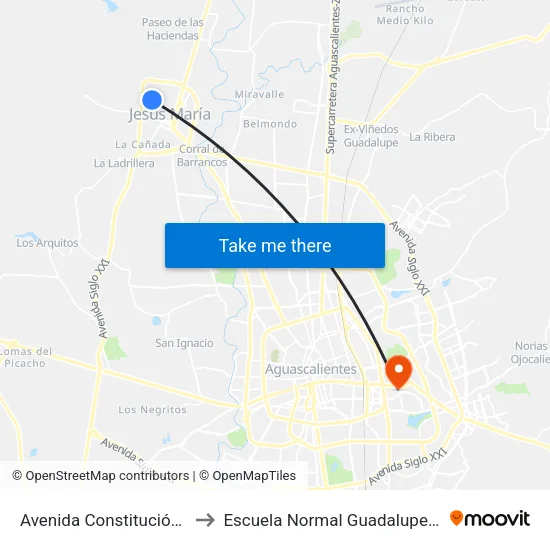 Avenida Constitución, 132a to Escuela Normal Guadalupe Victoria map