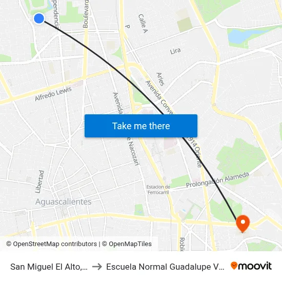 San Miguel El Alto, 136 to Escuela Normal Guadalupe Victoria map