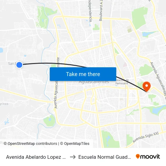 Avenida Abelardo Lopez Rodríguez, 305 to Escuela Normal Guadalupe Victoria map