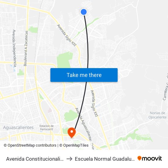 Avenida Constitucionalistas, 2805 to Escuela Normal Guadalupe Victoria map