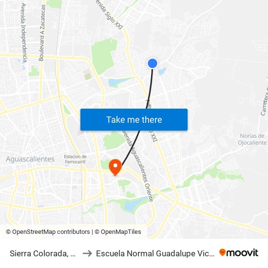 Sierra Colorada, 218 to Escuela Normal Guadalupe Victoria map