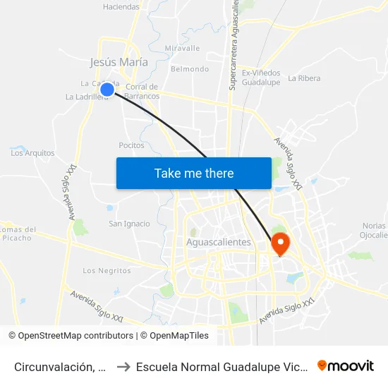 Circunvalación, 310 to Escuela Normal Guadalupe Victoria map