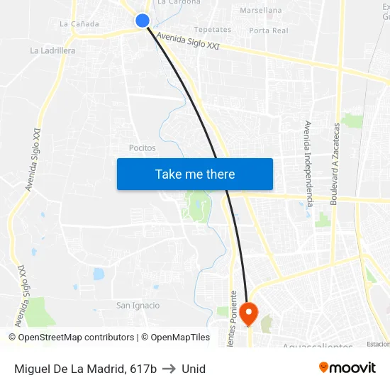 Miguel De La Madrid, 617b to Unid map