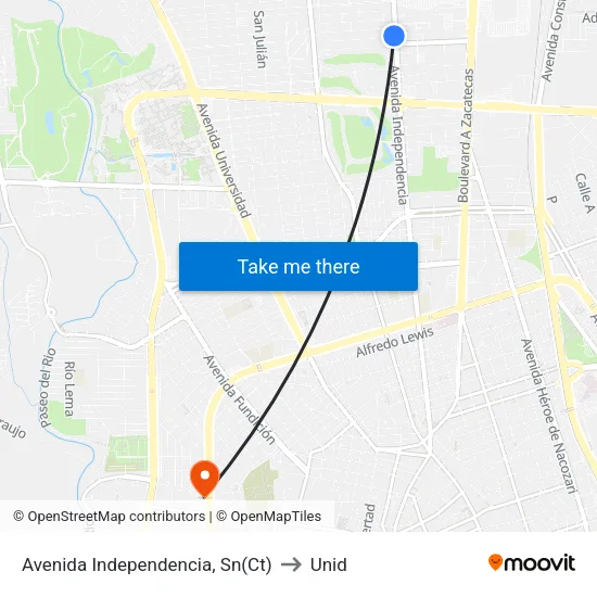 Avenida Independencia, Sn(Ct) to Unid map