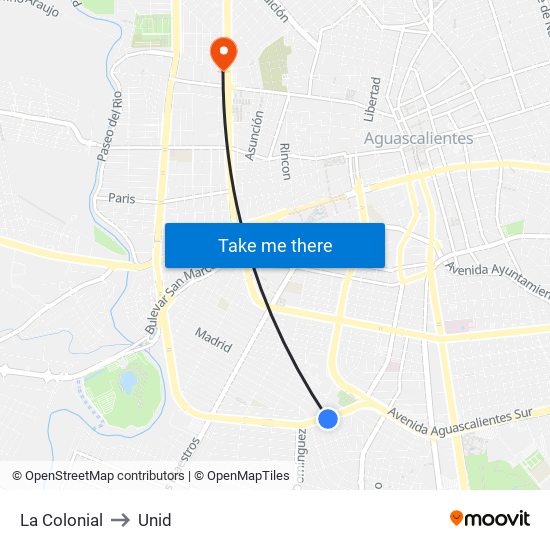 La Colonial to Unid map