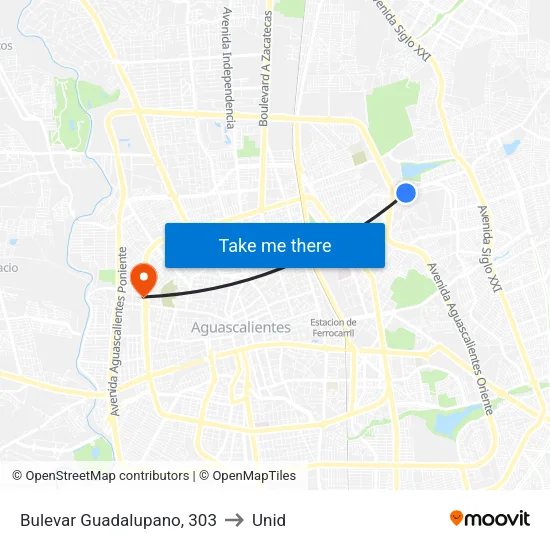 Bulevar Guadalupano, 303 to Unid map