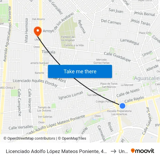 Licenciado Adolfo López Mateos Poniente, 406 to Unid map
