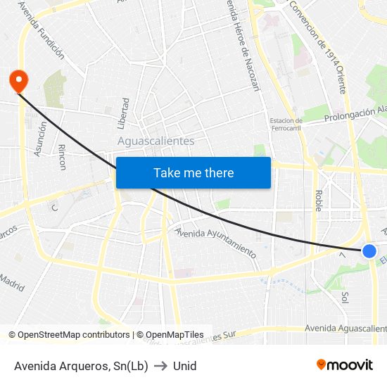 Avenida Arqueros, Sn(Lb) to Unid map