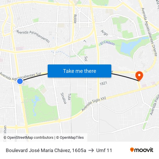 Boulevard José María Chávez, 1605a to Umf 11 map