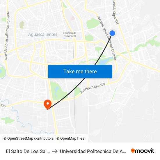 El Salto De Los Salado, 501 to Universidad Politecnica De Aguascalientes map