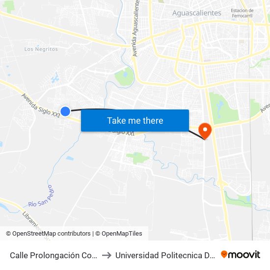 Calle Prolongación Constitución, 504 to Universidad Politecnica De Aguascalientes map