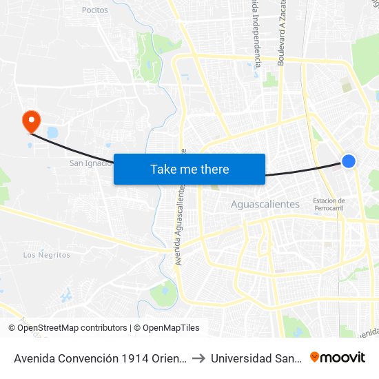 Avenida Convención 1914 Oriente, 901 to Universidad Santa Fe map