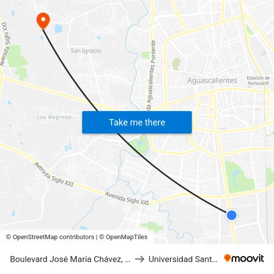 Boulevard José María Chávez, 1942 to Universidad Santa Fe map
