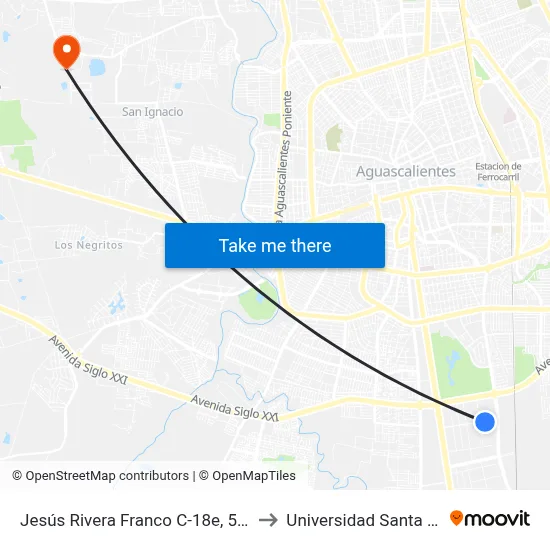 Jesús Rivera Franco C-18e, 507 to Universidad Santa Fe map