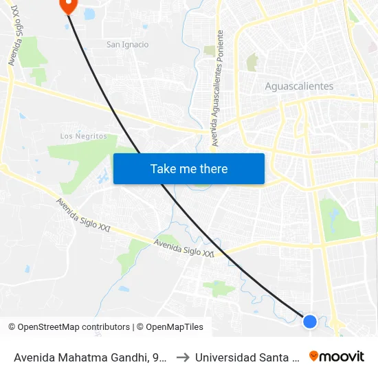 Avenida Mahatma Gandhi, 906 to Universidad Santa Fe map