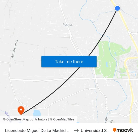 Licenciado Miguel De La Madrid Hurtado, 1904 to Universidad Santa Fe map