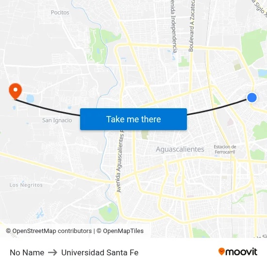 No Name to Universidad Santa Fe map