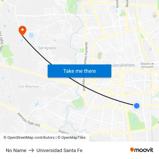 No Name to Universidad Santa Fe map