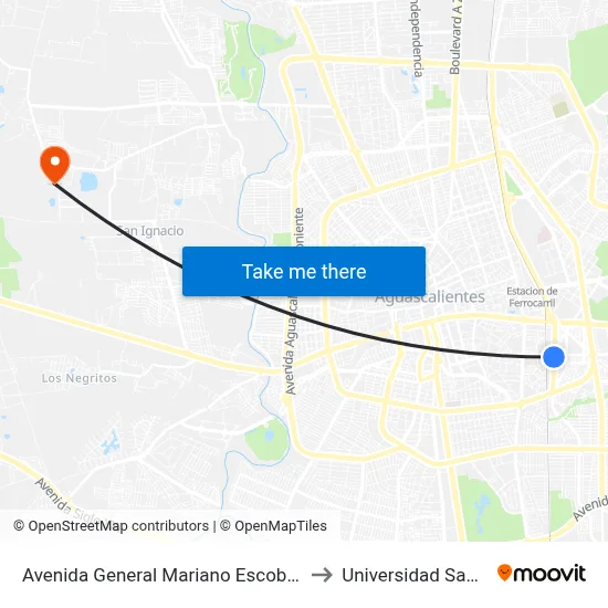 Avenida General Mariano Escobedo, 503 to Universidad Santa Fe map