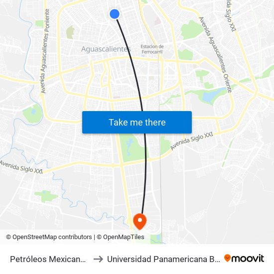 Petróleos Mexicanos, 301 to Universidad Panamericana Bonaterra map