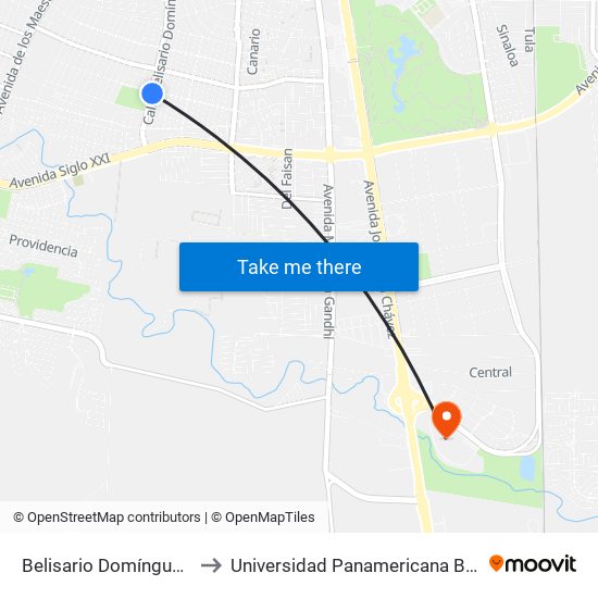 Belisario Domínguez, 300 to Universidad Panamericana Bonaterra map