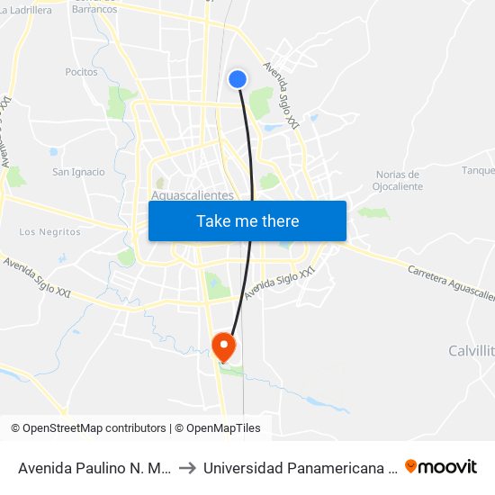 Avenida Paulino N. Martí, 802 to Universidad Panamericana Bonaterra map