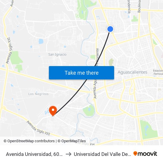 Avenida Universidad, 605(1901) to Universidad Del Valle De Mexico map